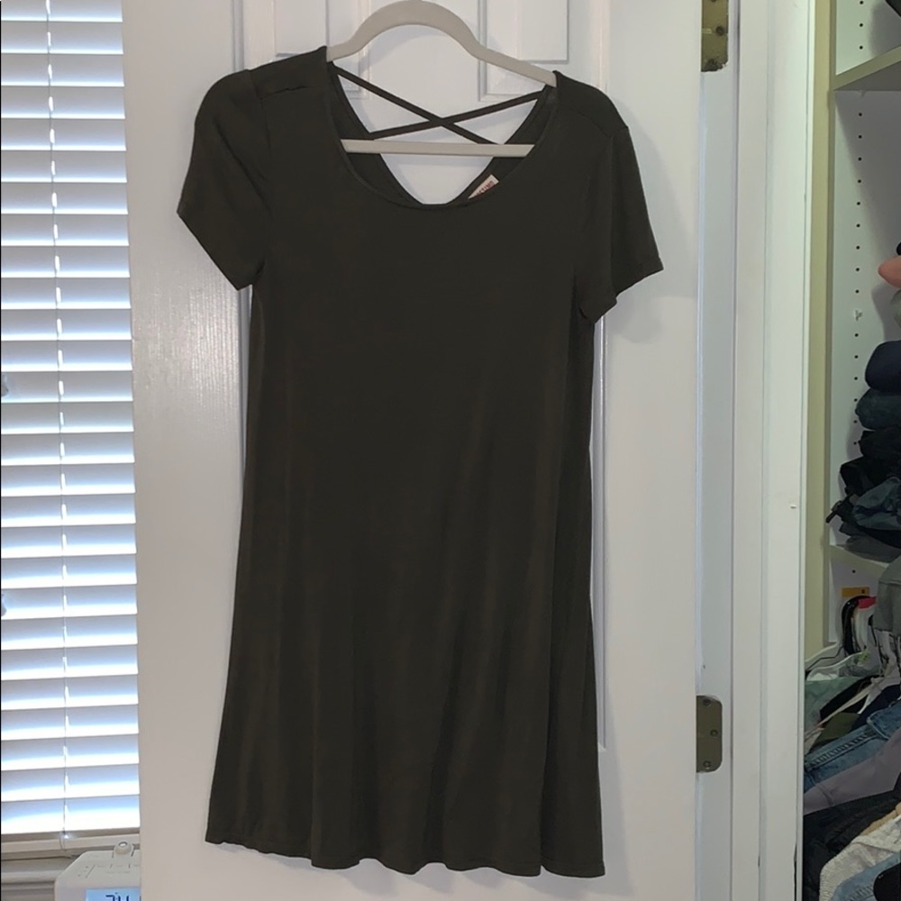 Army Green T-shirt Dress